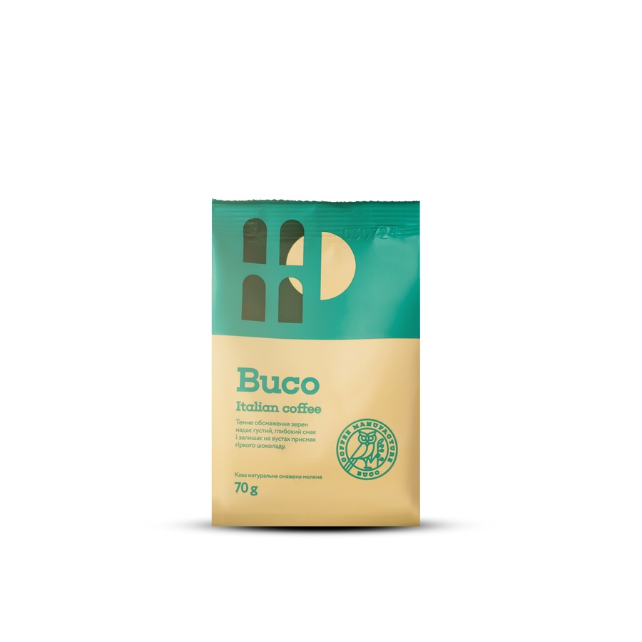 BUCO Italian coffee (ground coffee), 70 g, 30%, 70%, Ground coffee