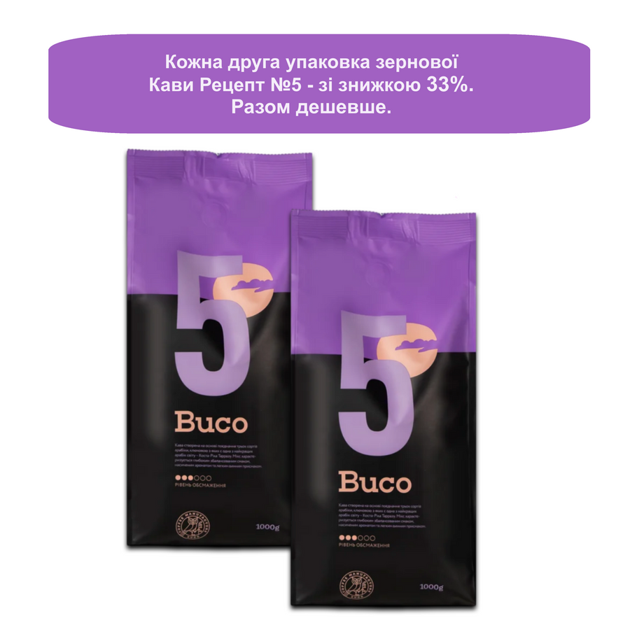 BUCO "Recipe #5" (coffee beans). Сheaper together (-33% for the second package)